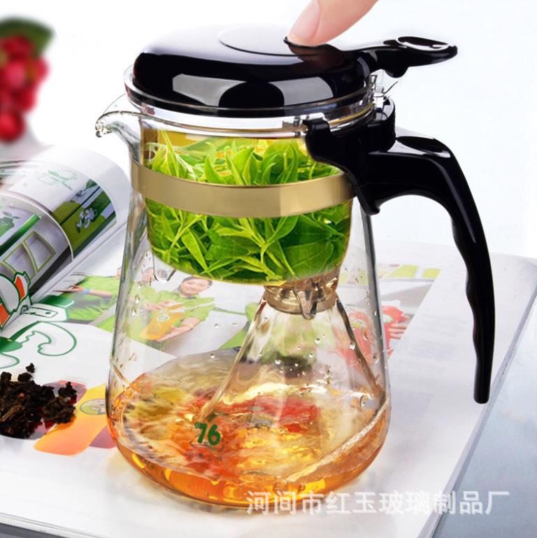 Wholesale High Borosilicate Glass Elegant Cup Heat-Resistant Glass Filter Teapot Detachable Washable Tea Brewing Pot Tea Infuser Exquisite