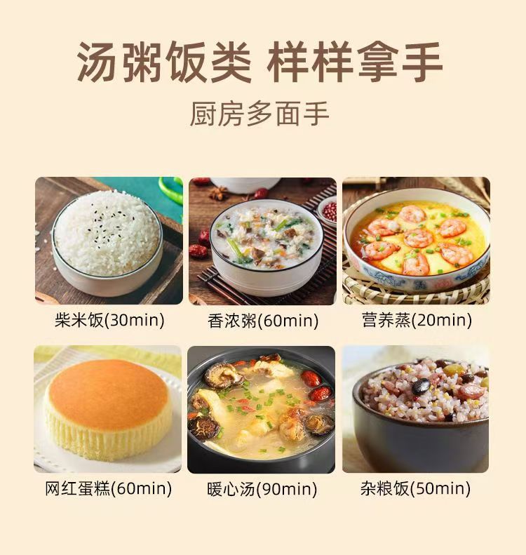 Zhigao Rice Cooker for Home and Dormitory, Multi-Functional Rice Cooker, Non-Stick, Smart, with Timer and Reservation Function2to5Steamer Rice Cooker