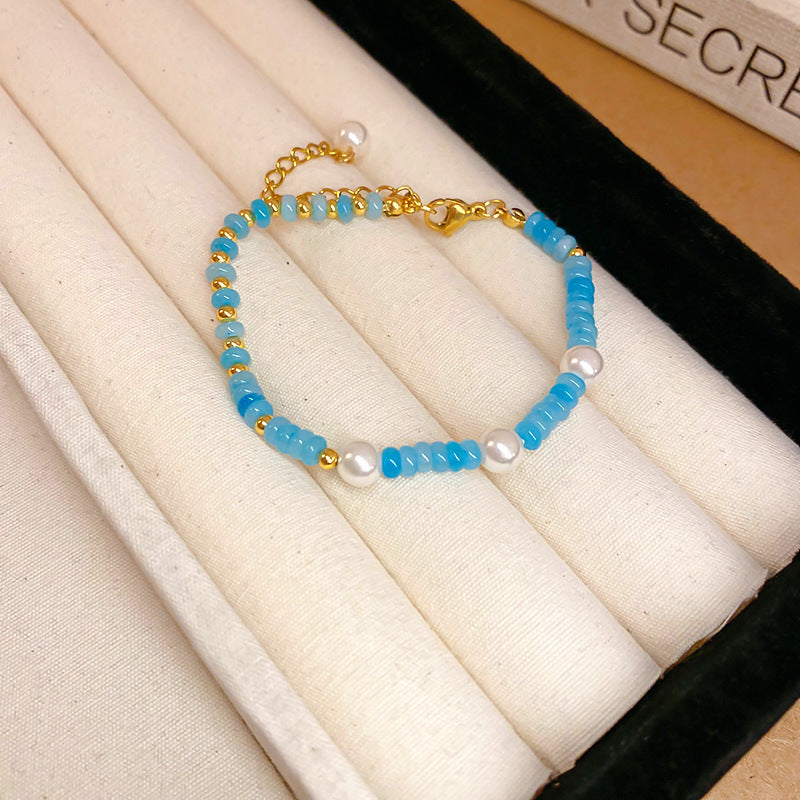 Baroque Freshwater Pearl Necklace Simple Elegant Colorful Beaded Collarbone Chain Niche Light Luxury High-End Sense Necklace for Women