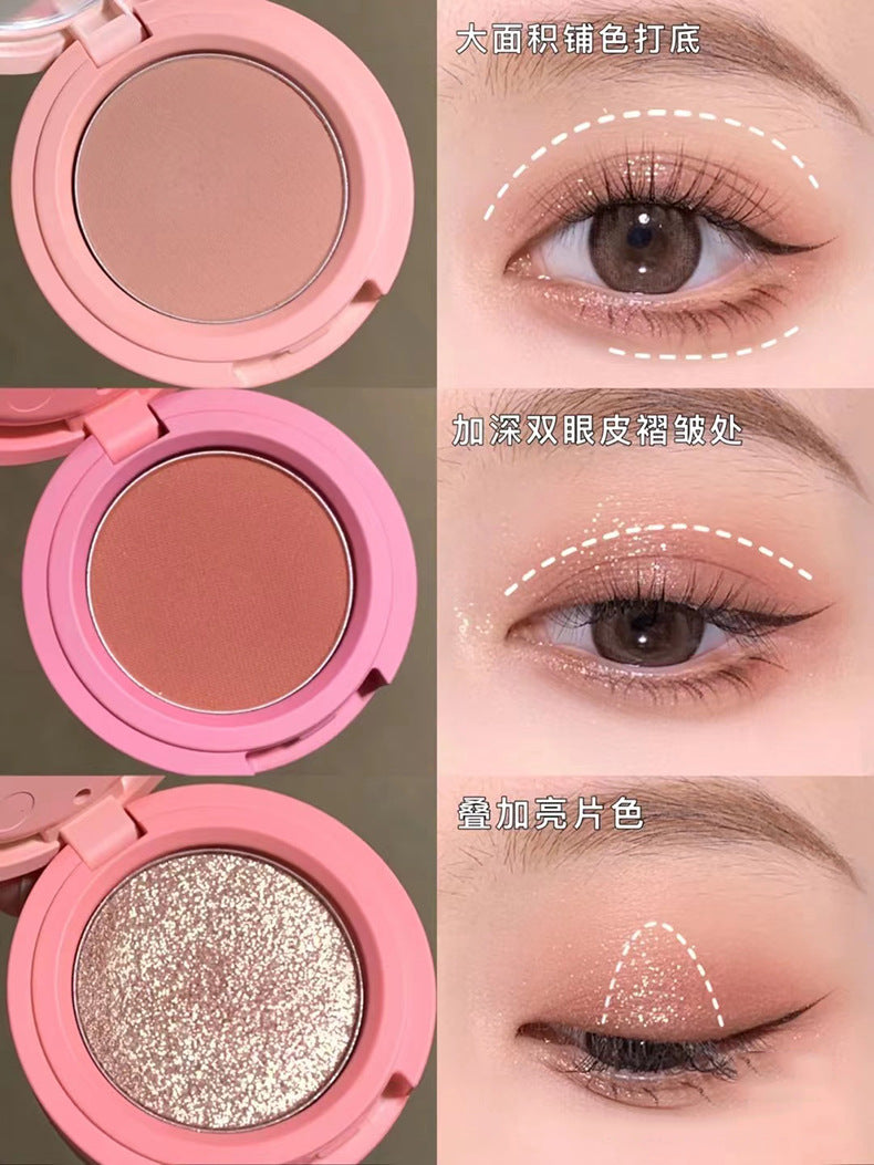 Capel Macaron Three-Layer Sandwich Eyeshadow Pearlescent Matte Flash Contour Earth Color with Mirror Nose Side Shadow