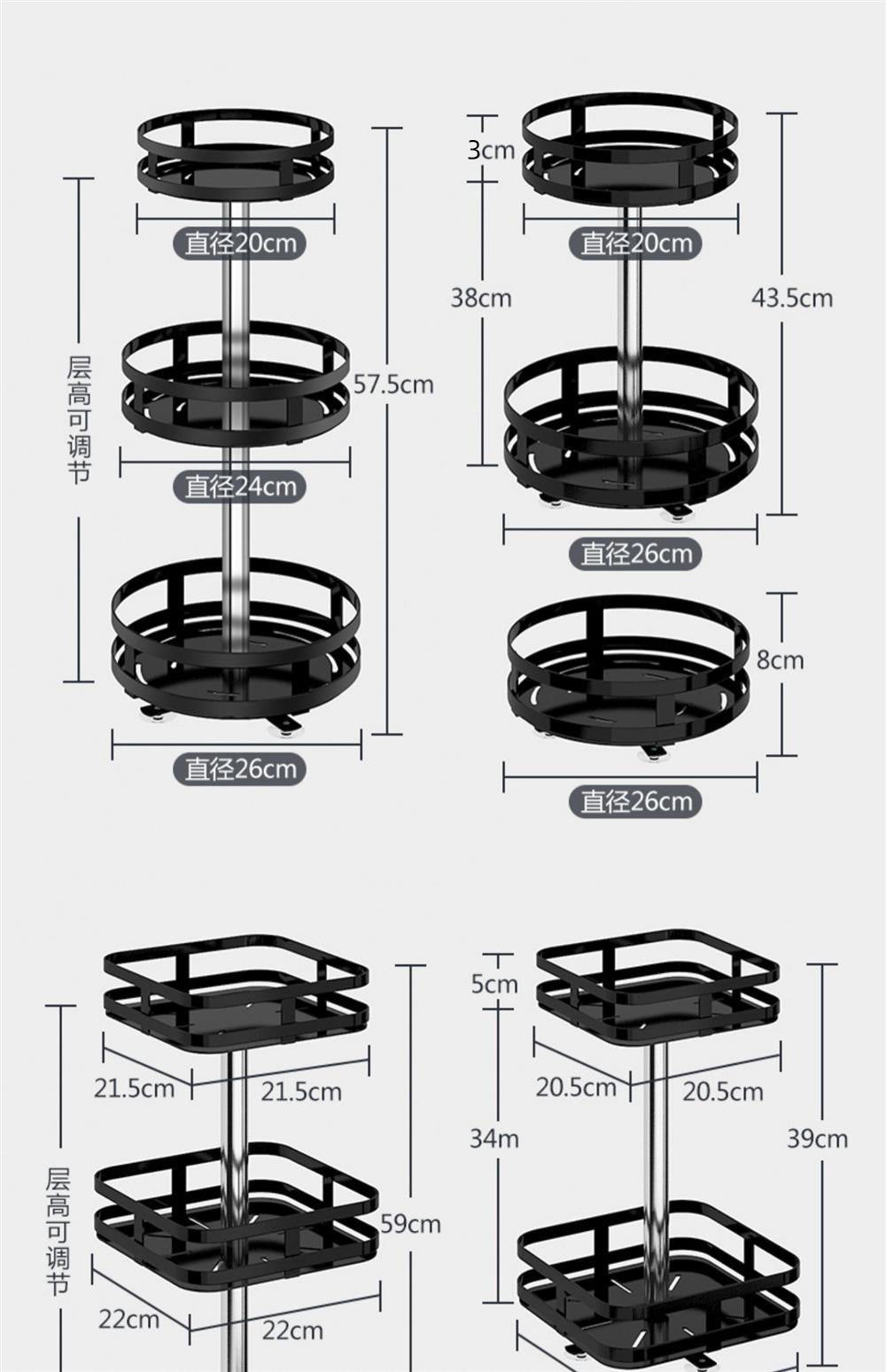 Kitchen Rotating Spice Rack Kitchen Countertop Supplies Seasoning Storage Rack360Rotating Kitchen Storage Rack Organizer