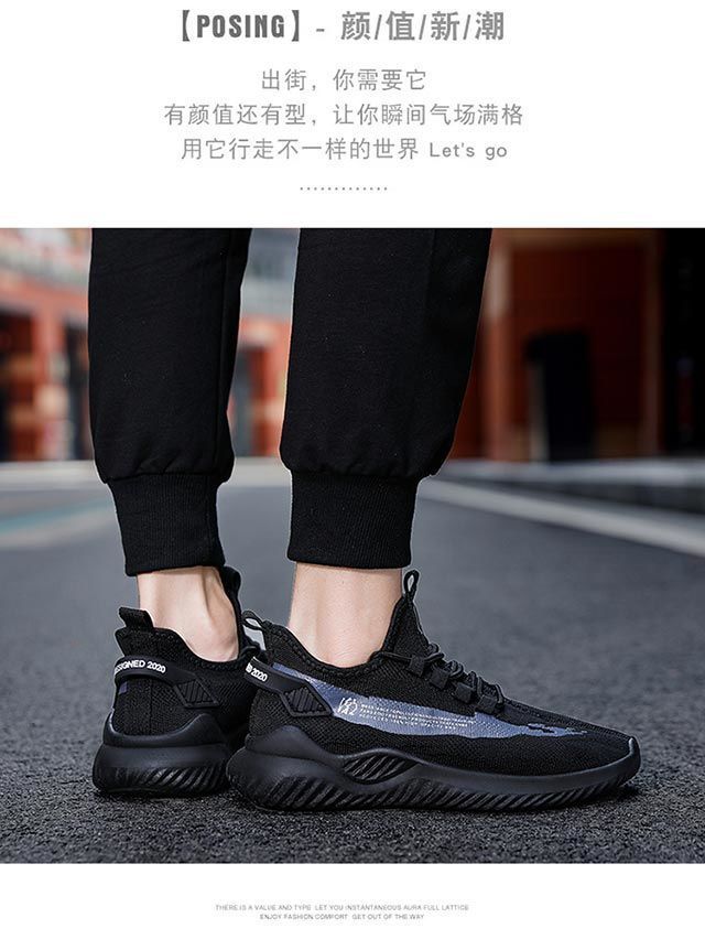 Men's Sneakers2024Spring New Trendy Casual Shoes Running Shoes Couple Shoes Mesh Flyknit Shoes Export