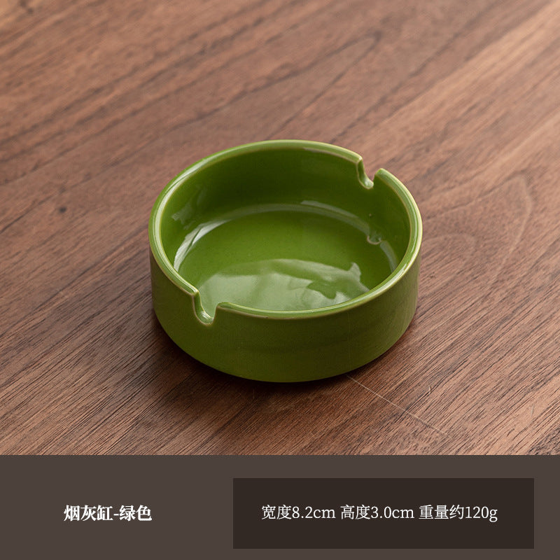 Large Ashtray Creative Personality Ceramic Ashtray Home Retro Chinese Style Living Room Light Luxury Office Trendy Ashtray