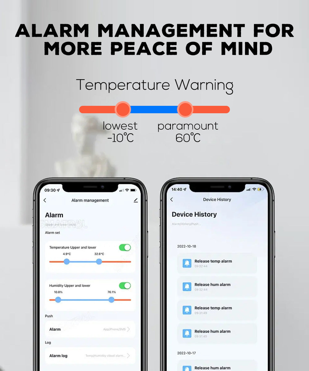 Tuya Graffiti wifi Bluetooth temperature and humidity meter detector indoor WIFI Temperature and Humidity Detector WiFi Sensor