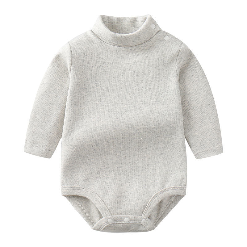 Baby Romper Autumn Winter High Neck Triangle Bodysuit Warm Belly Protection Thickened Base Layer One-Piece Baby Underwear