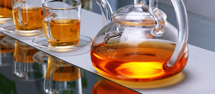 Glass Teapot High Temperature Resistant Thickened Filter Tea Brewing Teapot Household Heatable Fruit Flower Teapot Tea Set