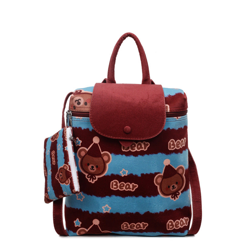 Korean Style Cute College Style Cartoon Handheld Bucket Bag for Women2025New leopard print backpack for class and commuting http://detail.1688.com/offer/960620063545.html