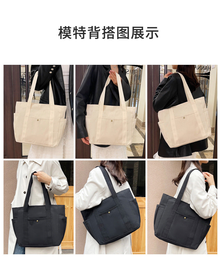 Large Capacity Tote Canvas Bag for Work and Going out Good-looking Commuter's All-Matching Art Student Book One Shoulder Bag Bag