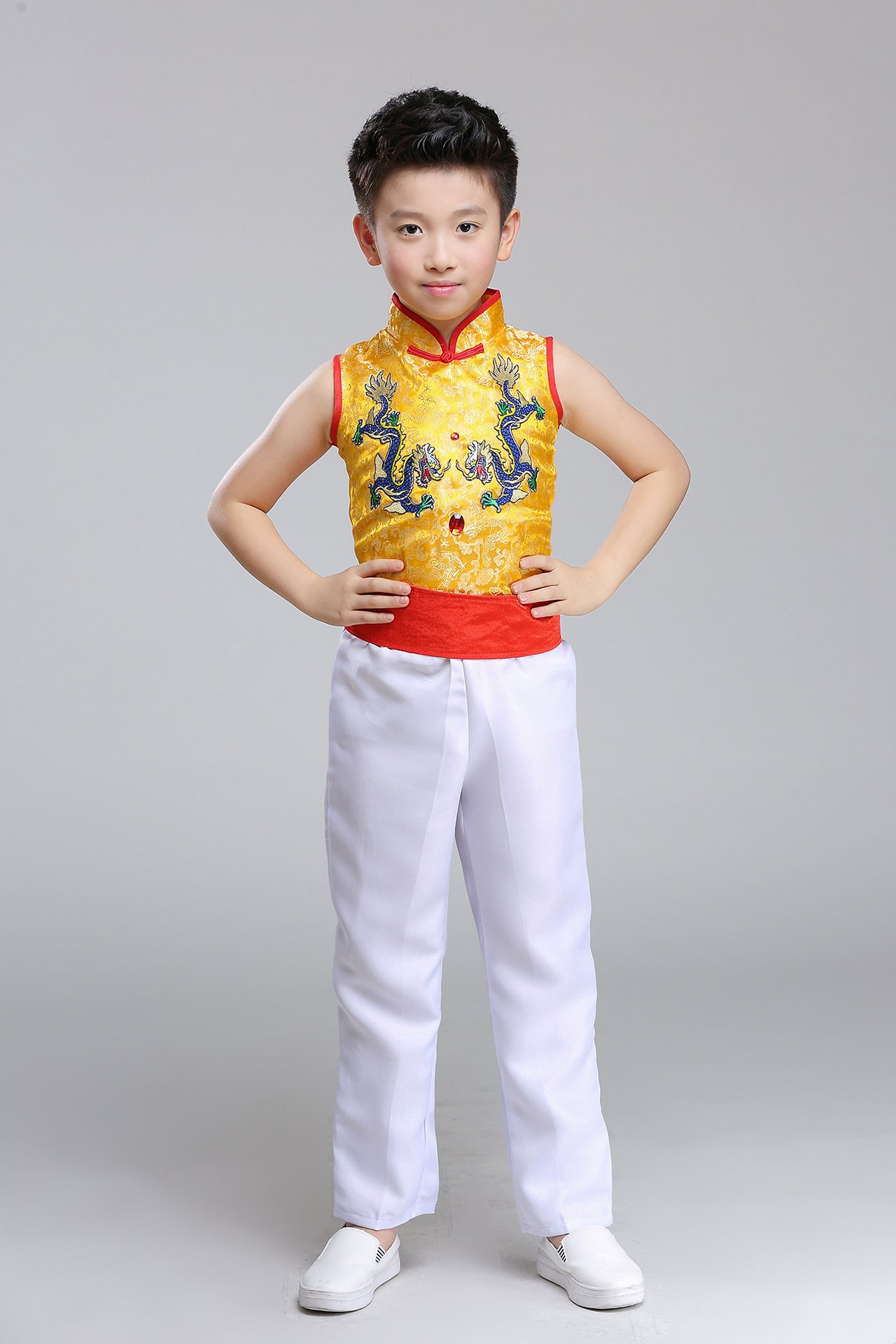 Children's Performance Costumes for Boys and Girls Chinese Style Primary and Secondary School Students Chorus Costumes Princess Dress Puffy Skirt Long Pants Performance Costumes