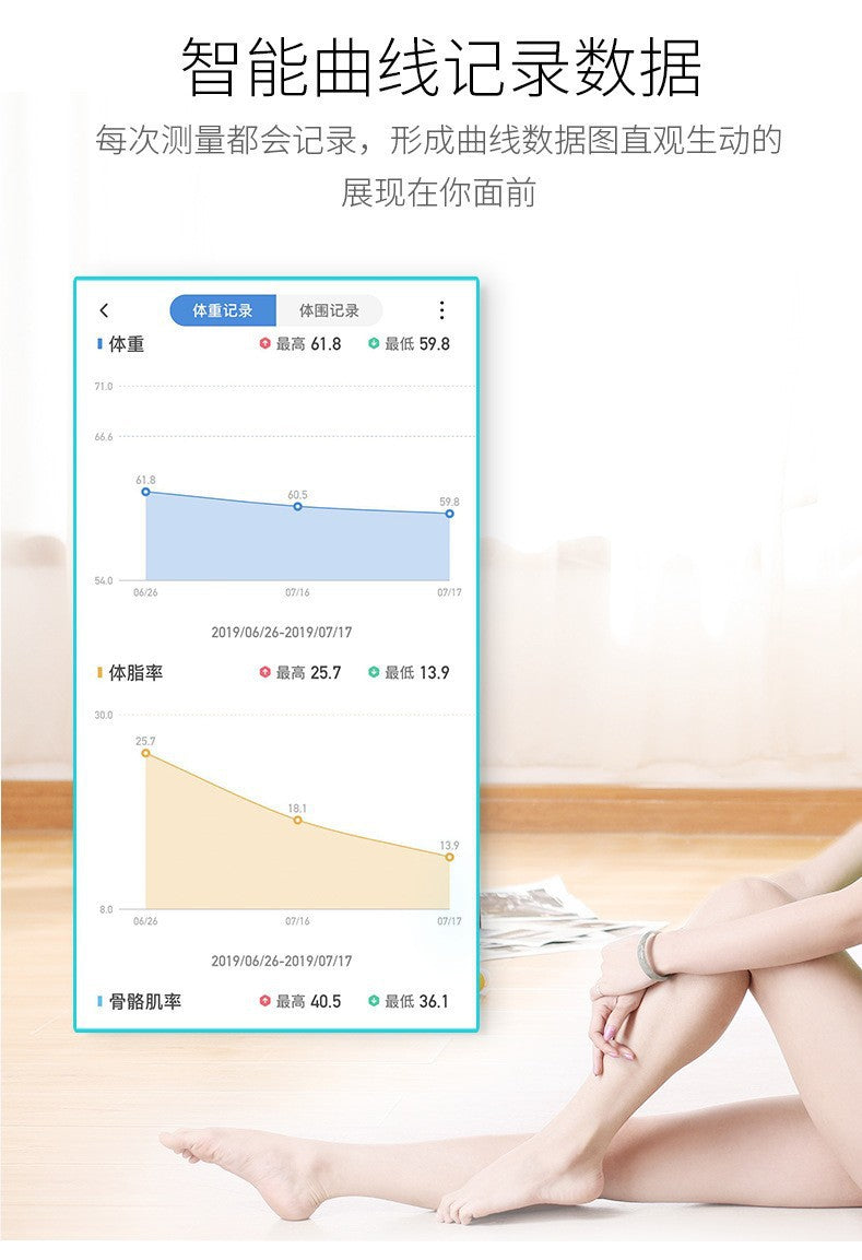 Home Rechargeable Body Weight Scale Body Fat Scale Adult Gradient Body Scale Precision Health Scale Electronic Scale with Printing Function LOGO