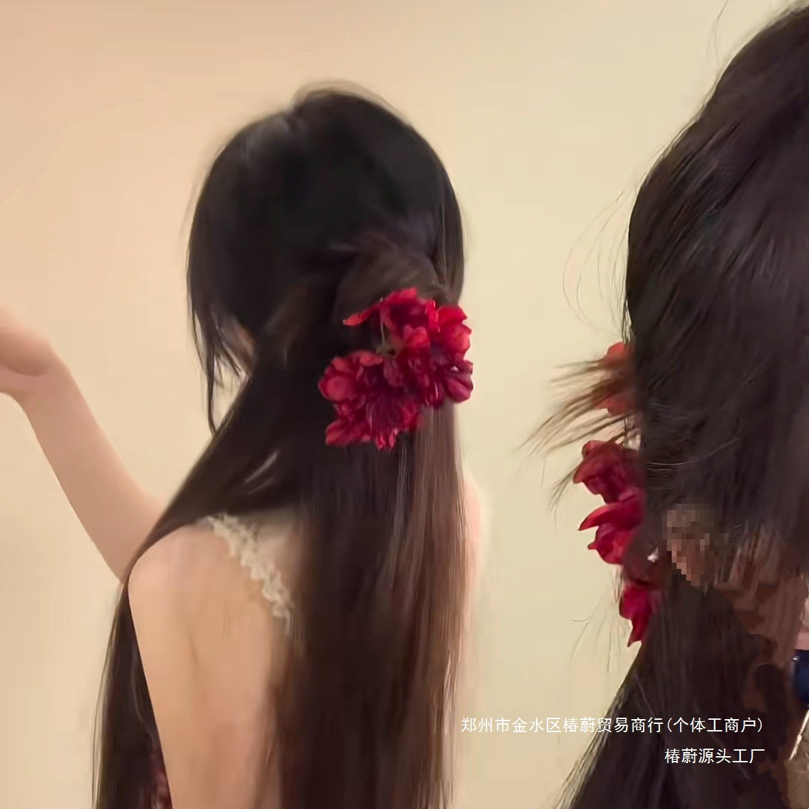 Traditional Handmade Wine Red Artificial Flowers New Chinese Style Bride Hair Accessories Morning Gown Hairpin Cheongsam Hair Flower Women Hair Ornament