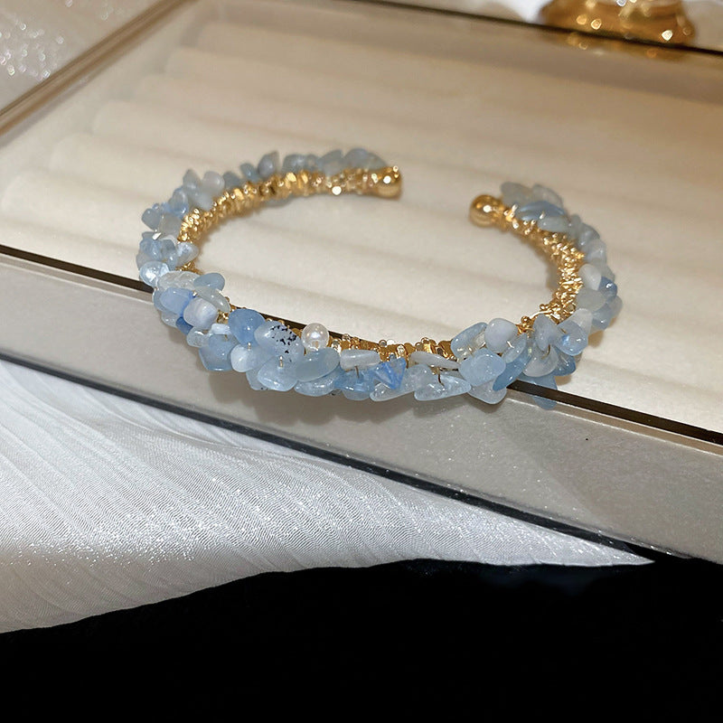 Baroque Pearl Wrap Open Bracelet Fashionable Light Luxury Elegant High-end Bracelet New Style Hand Jewelry Wholesale