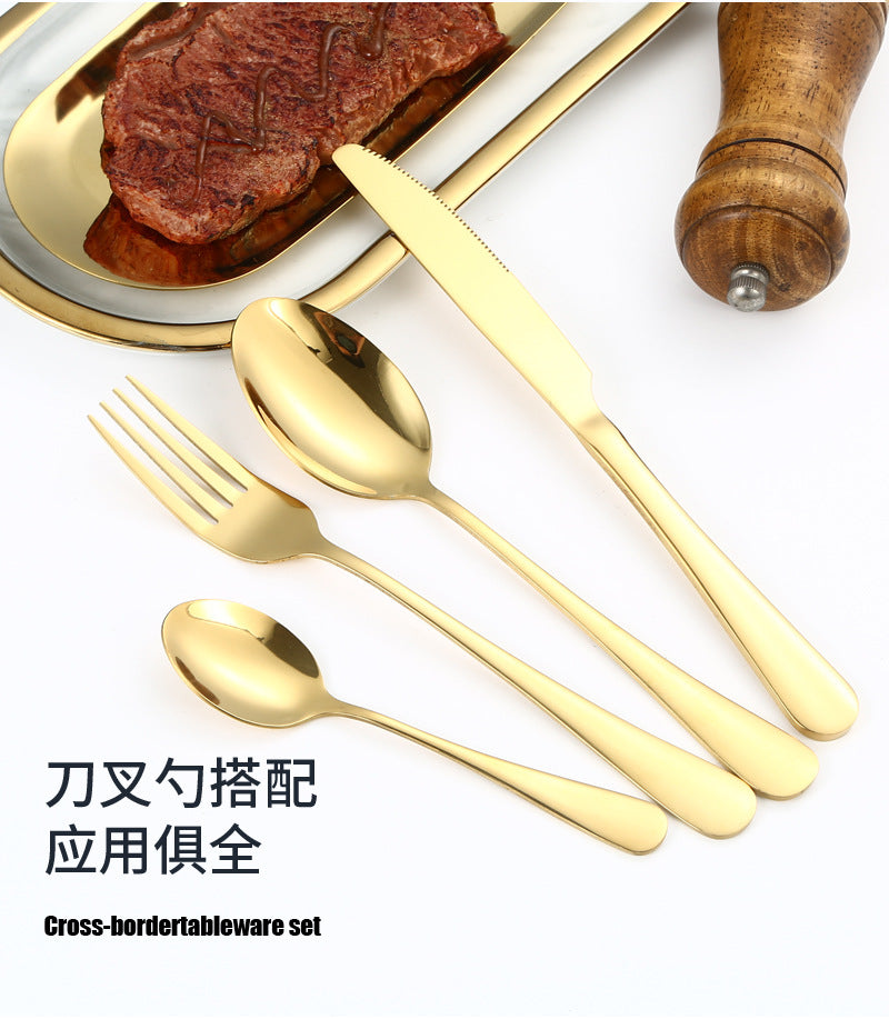 tableware set Stainless Steel Tableware1010Series Western Dining Rack Knife Fork Spoon24Set of Color Boxes