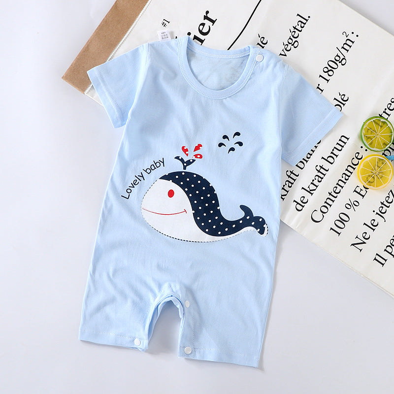 Spring and Summer New Baby Short Sleeve Romper Summer Spring Autumn Thin Newborn Romper a Newborn Short Sleeve Romper A Class