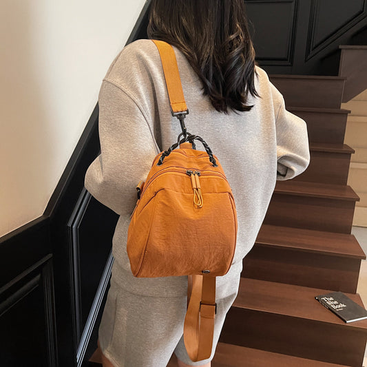 Cross-Border New Japanese Style Shell Small Backpack for Women, Commuting Versatile Crossbody Shoulder Bag, Fashionable Casual Mini Backpack