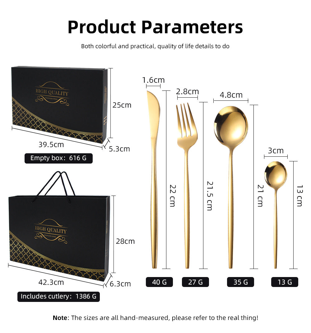 24 pcs stainless steel knife fork and spoon set cutlery set