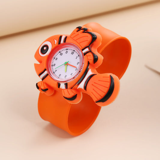 Children's Cute Fashion Snap Watch for Boys and Girls Quartz Watch Childlike Chronograph Large Dial