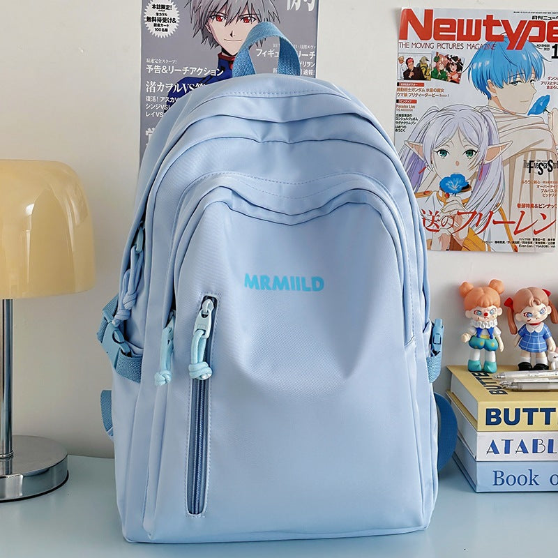 Large Capacity Backpack Women's New Fashion Simple School Bag Harajuku style solid color travel backpack for middle and high school students http://detail.1688.com/offer/967608488585.html