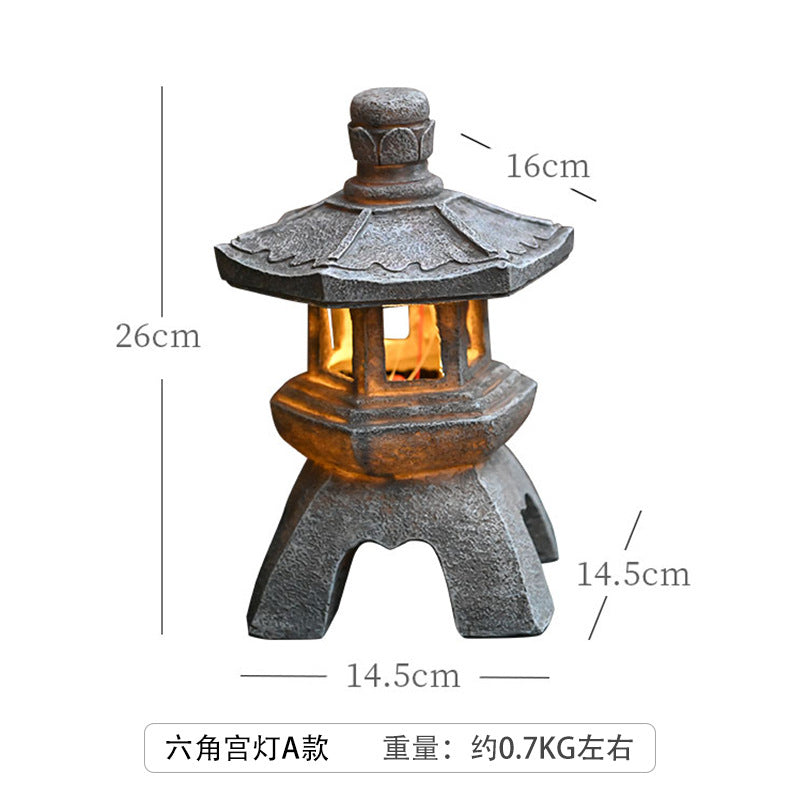 Chinese Antique Style Palace Lantern Solar Outdoor Courtyard Decoration Ornament Garden Villa Balcony Floor Landscape Lamp