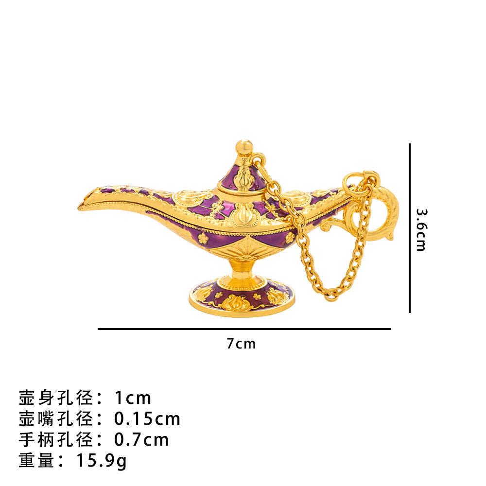 Cross-Border Hot Item Xiyin Aladdin's Magic Lamp Small Alloy Decorative Ornaments Crafts Pattern Magic Lamp