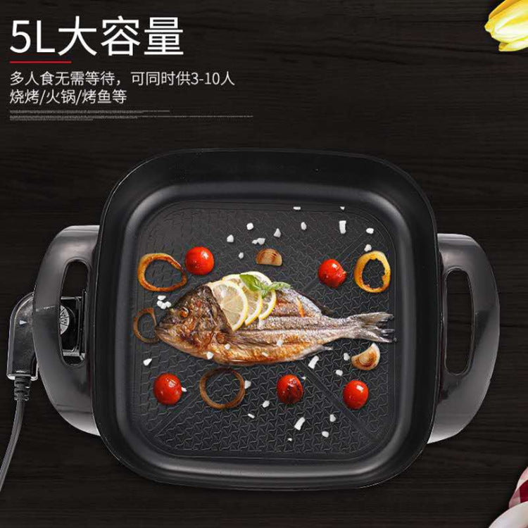 Household Square Pot Multi-Functional Cooking Pot Large Capacity Gift Electric Cooking Pot Electric Hot Pot Electric Heating Pot Can Support Foreign Trade