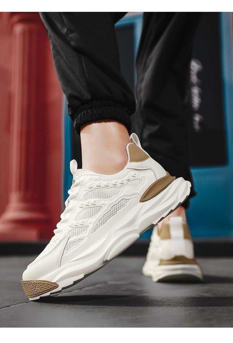 New Fashion Versatile Dad Sneakers2024Summer Trend Thick-Soled Height-Increasing Men's Shoes Mesh Breathable Casual Sneakers