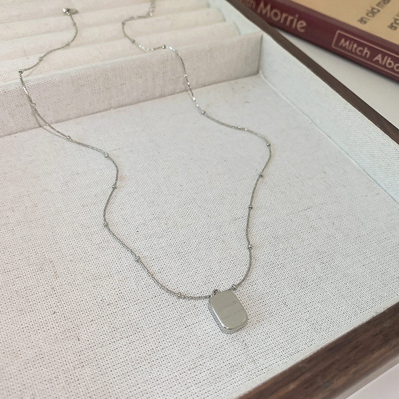 18K Real Gold Plated Moon Heart Pendant Necklace Simple Versatile Elegant Collarbone Chain Light Luxury High-End Necklace