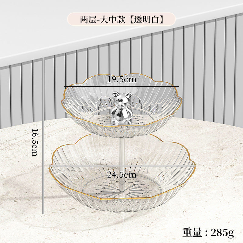 Multi-layer Fruit Plate High-end Luxury Style Home Living Room Snacks Nuts Candy Dried Fruits Fruit Plate Tea Pastry Dessert Plate