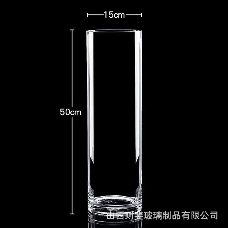 Zefei One-Piece Dropshipping Internet Celebrity Transparent Straight Glass Vase Bedroom Desktop Living Room Dining Table Fresh Flower Arrangement Ornament
