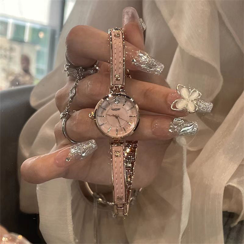 Dishidu Dishidu Women's Watch Bracelet Watch Exquisite Compact Women's Light Luxury Niche Quartz Women's Watch High Aesthetic