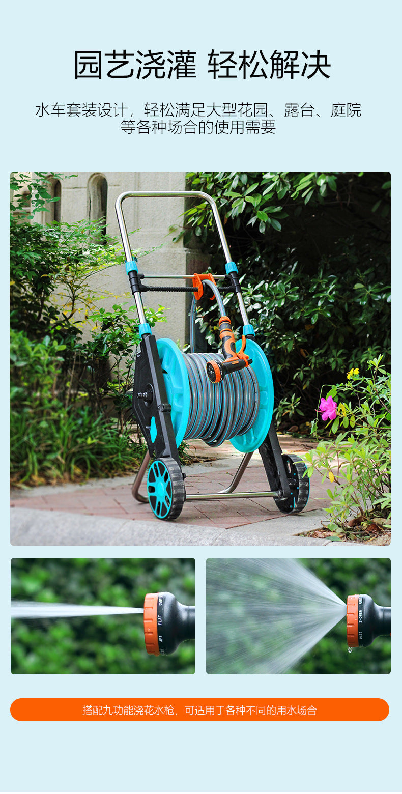 Extra Large Mobile Wheeled Rack Water Pipe Storage Rack Garden Watering Hose Reel Car Wash Water Gun Hose Manufacturer Direct