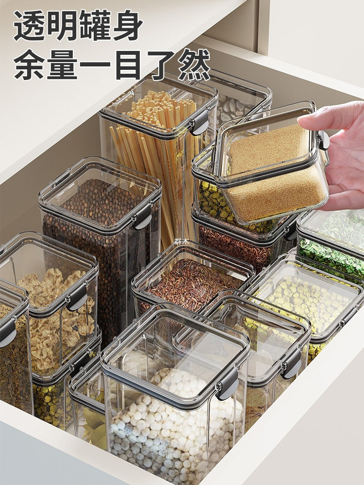 Sealed Jar for Dried Fruits, Spices, Grains, Refrigerator Fresh-Keeping Storage Box, Kitchen Food-Grade Beans, Noodles Storage Jar
