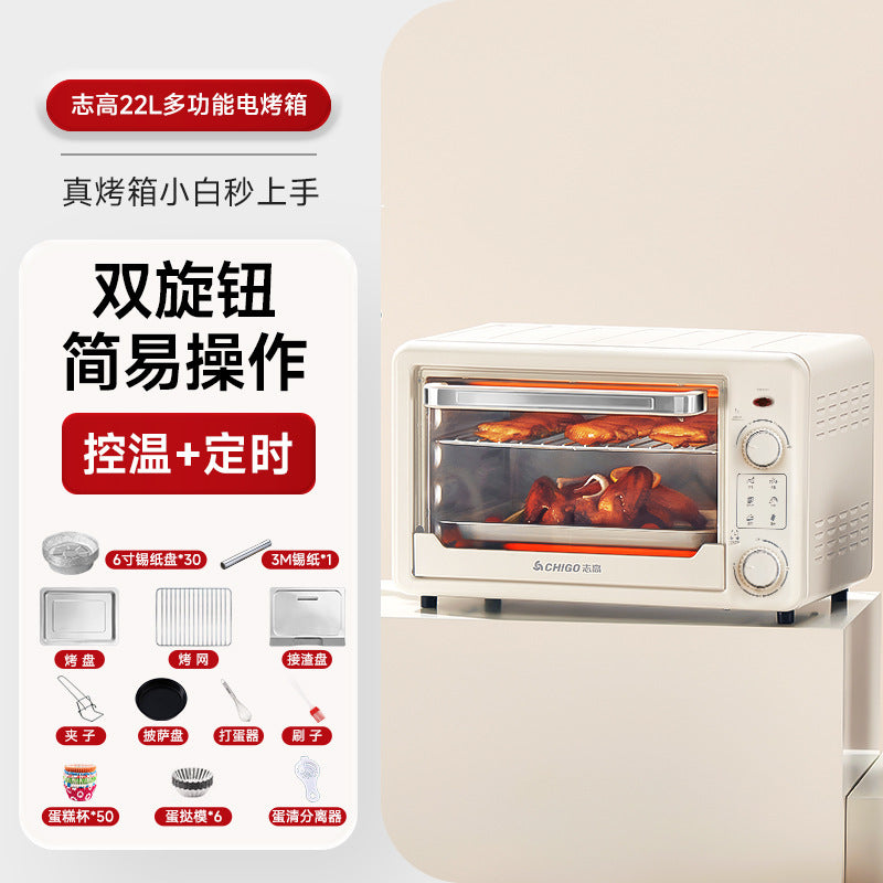 Chigo22Shengduo Knob Electric Oven Household Multi-Functional Baking Dormitory Kitchen Bread Machine Source Factory