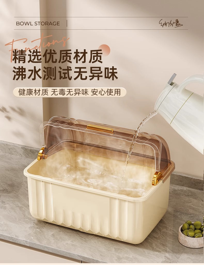 Dish Rack Storage Rack Bowl and Chopsticks Draining Rack Kitchen Bowl Plate Tableware Storage Box Countertop Bowl Storage Box for Home Use