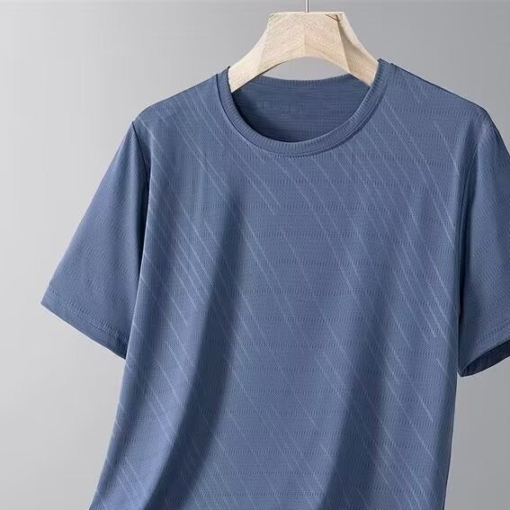 2025Men's Fashion Export New Short Sleeve t Summer Thin Mesh Half Sleeve Sports Quick-Dry Top1Delivery
