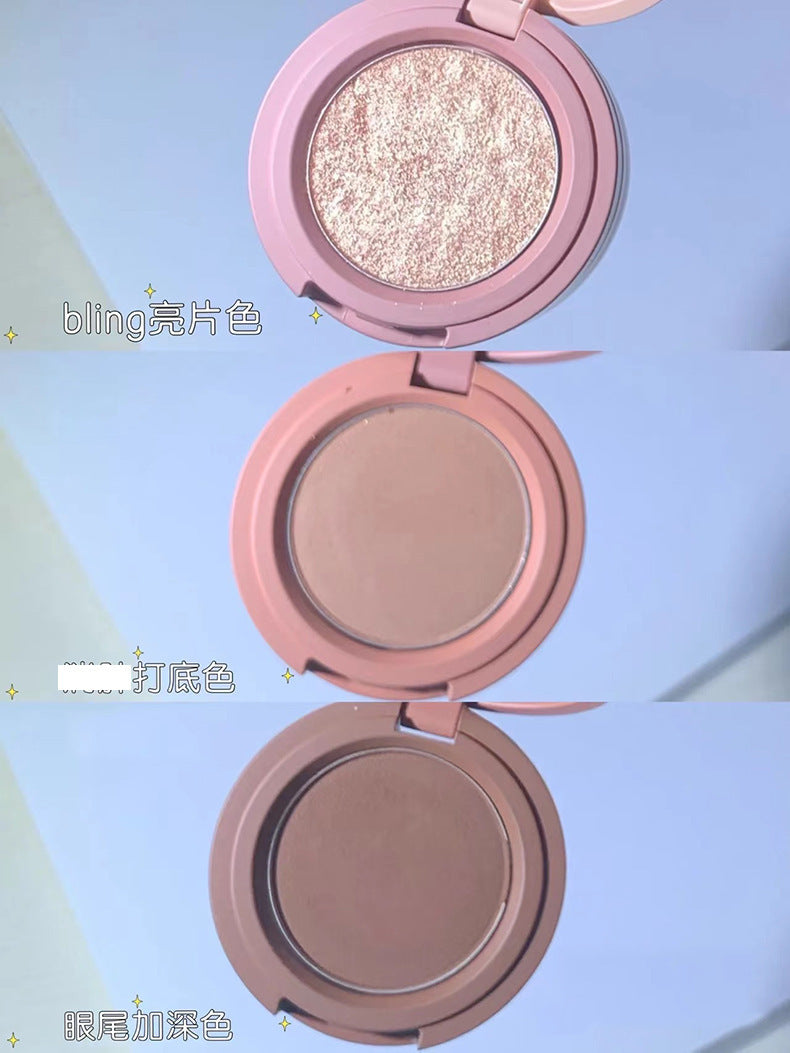 Capel Macaron Three-Layer Sandwich Eyeshadow Pearlescent Matte Flash Contour Earth Color with Mirror Nose Side Shadow