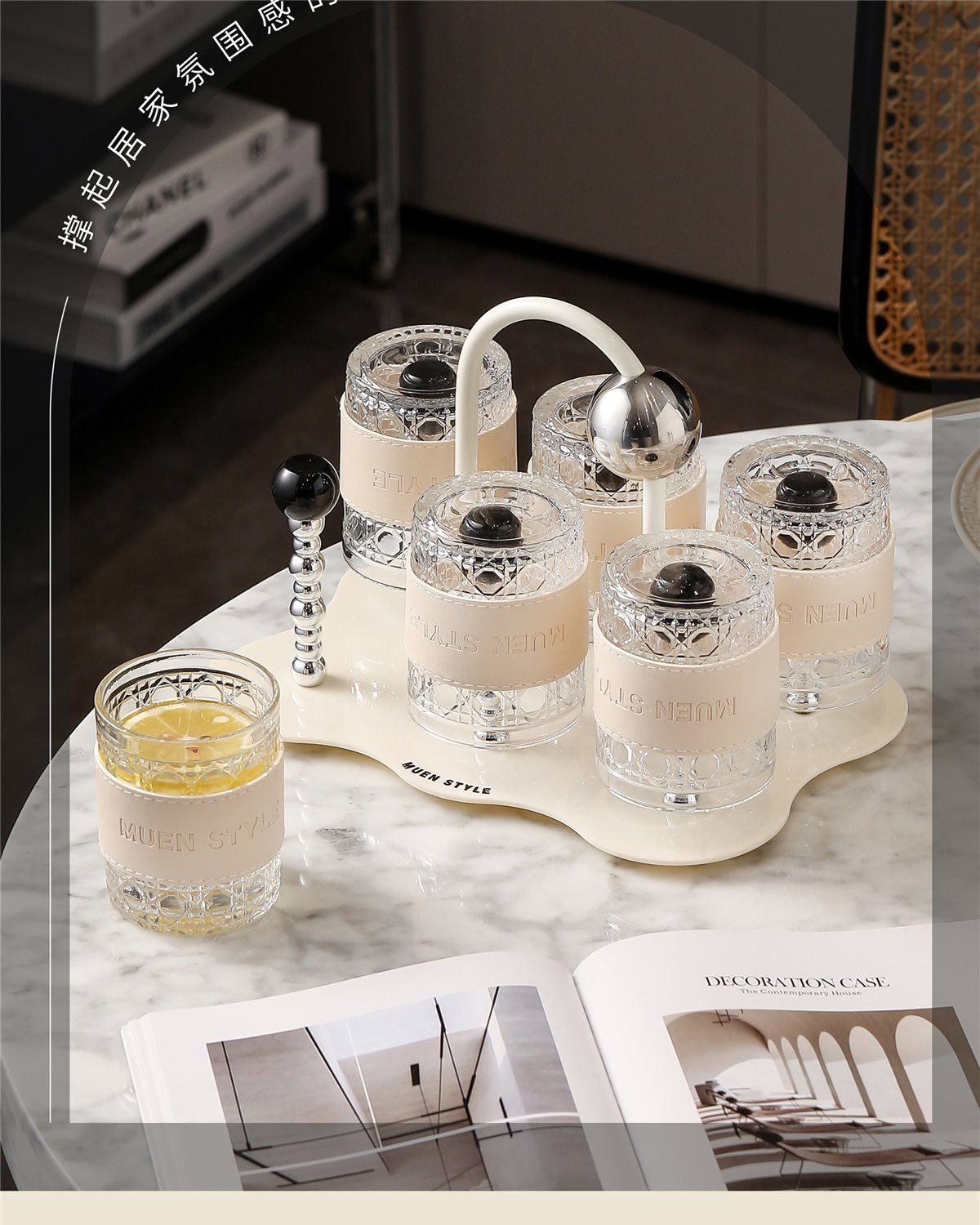 New Cup Set for Home Living Room Tea Cups Cream Style Housewarming Cups High-End Feel