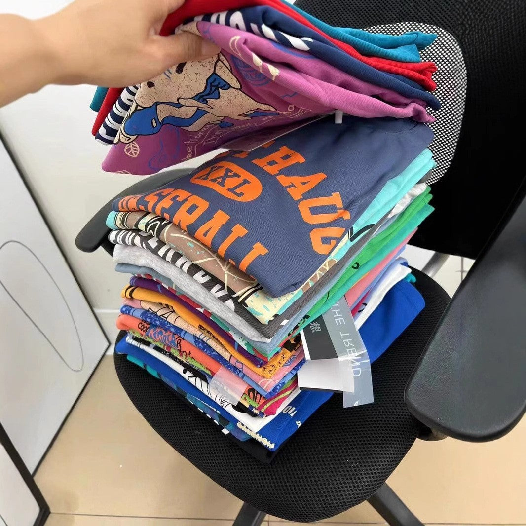 1688Wholesale Clothing2024Summer Streetwear Women's Short Sleeve t Shirt Women's Korean Style Loose Cotton Top Base Layer