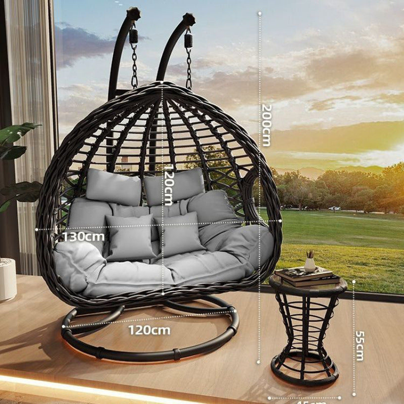 Outdoor Hanging Basket Chair Swing Courtyard Double Hanging Chair Home Balcony Indoor Internet Celebrity Bird's Nest Hammock Rattan Chair Rocking Chair