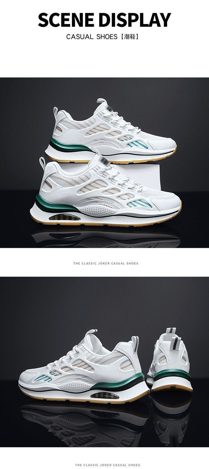 2024Spring Youth New Trend Men's Shoes Korean Style Breathable Versatile White Sneakers Running Student Casual Sports Shoes
