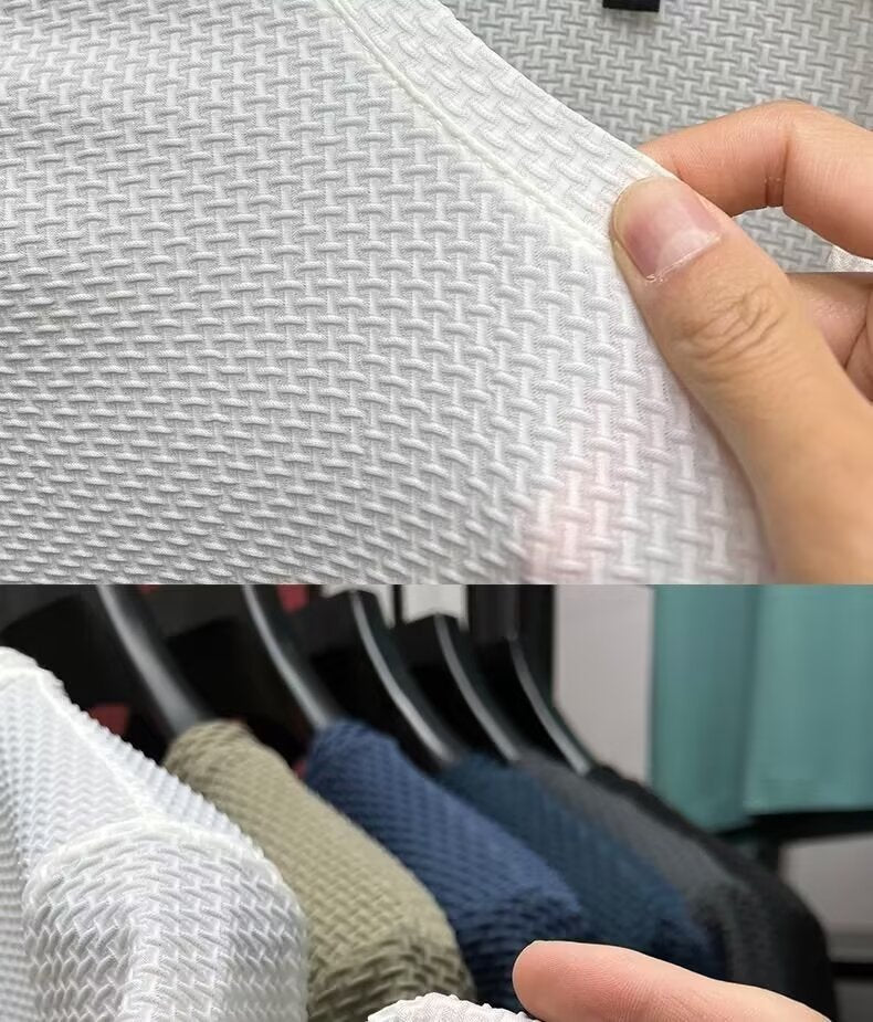 Summer New Stretch Bamboo Mesh Ice Silk t Men's Short Sleeve Round Neck Half Sleeve Base Shirt Summer Men T T shirt
