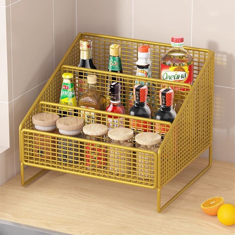 Seasoning Storage Rack Kitchen Organizer Household Cup Holder Countertop Multi-functional Spice Divider Storage Rack Desktop