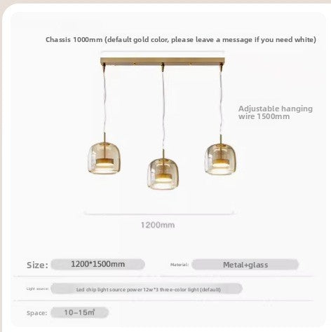 Modern Single Head Chandelier LED Glass Hanging Light