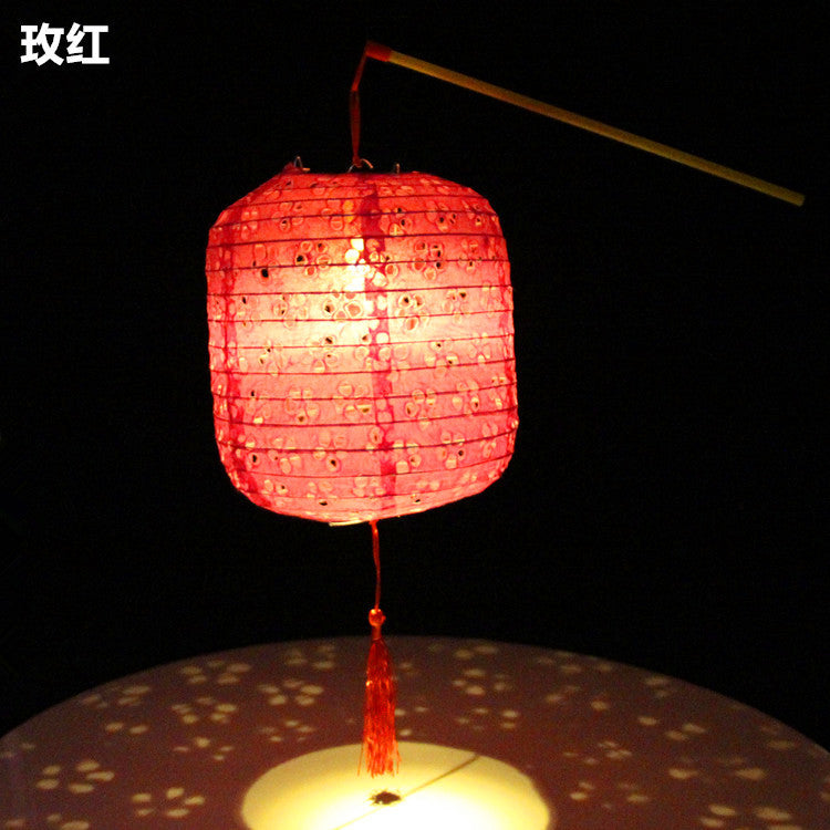 Children's Dance Lantern Festival Stall Handheld Glowing Winter Melon Hollow Paper Lantern Hanfu Photography Prop Ancient Style Lantern