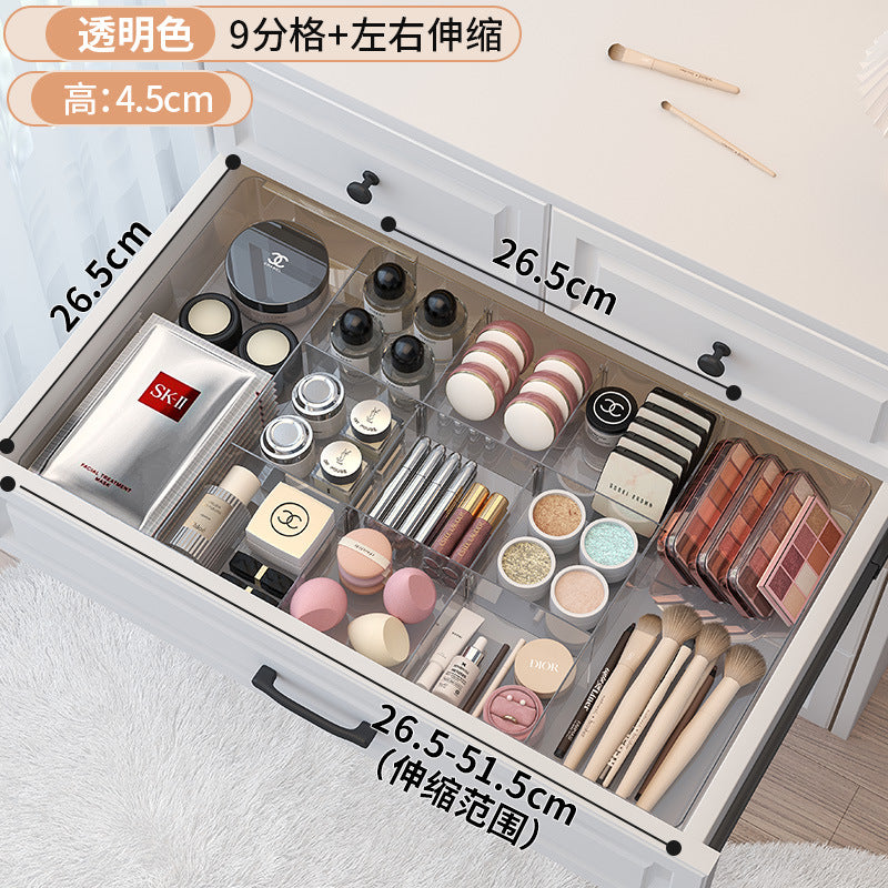Drawer Divider Storage Box Expandable Dressing Table Cosmetics Kitchen Tableware Desktop Miscellaneous Organizer Box