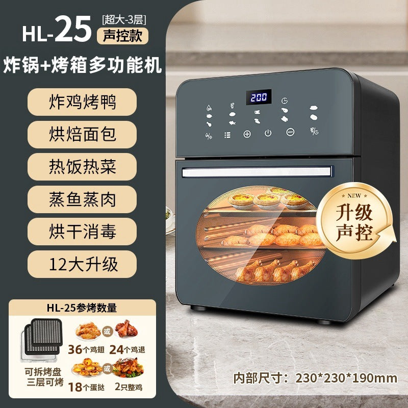 Cross-Border New Smart Visual Air Fryer Household Large Capacity Multi-Functional Air Oven Baking Professional Fryer Oven