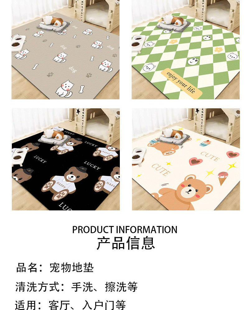Pet wash-free floor mat waterproof and urine-proof pvc Dog Anti-Slip Mat Cooling Dog Fence Dog Cat Leather Floor Mat