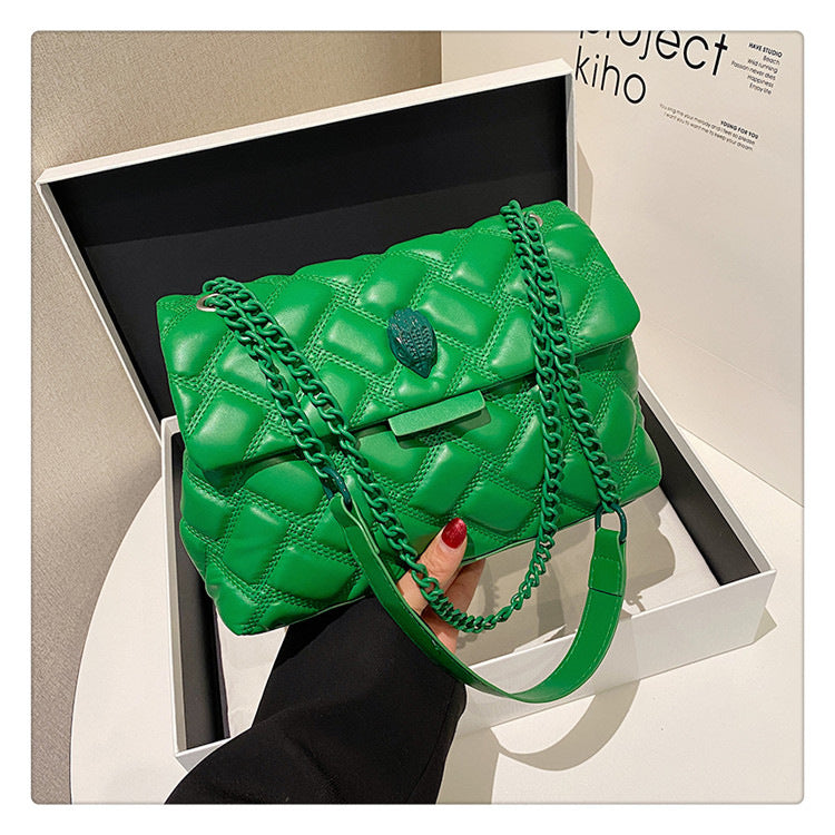 Single-shoulder crossbody bag a versatile diamond-patterned women’s for daily