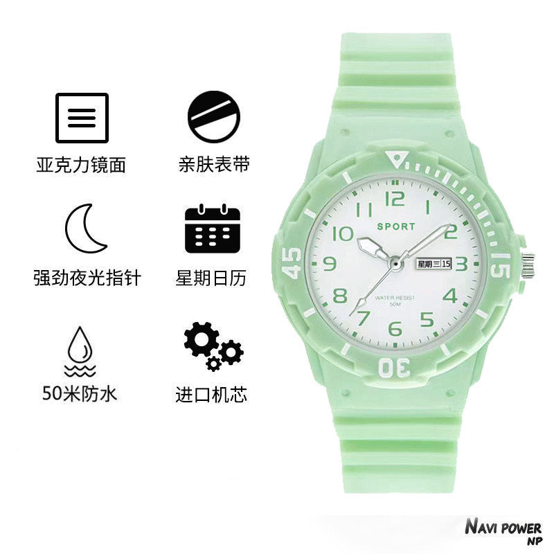 Luminous Anti-fall Children's Watch Sports Junior High School Student Trendy casual Teenage Boy Waterproof Elementary School Student