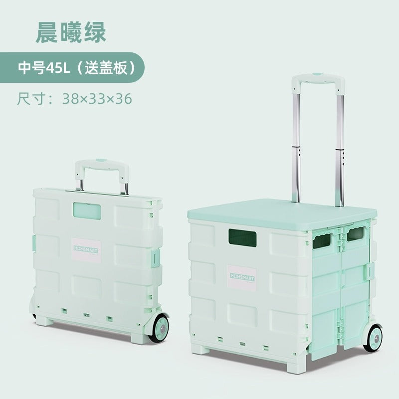 Pulling Cart for Grocery Shopping and Package Delivery, Lightweight Folding Stair Climbing Handcart with Cover